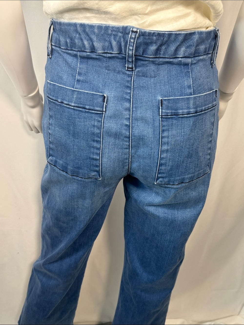 Frank & Eileen Kinsale High Rise Performance Denim Crop Pants Size 6 Raw Hem 25” - Picture 10 of 12